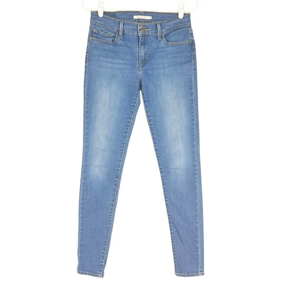 Levis 710 Women's Super Skinny Blue Jeans Size 28 Mid-Rise Stretch Low Rise - Picture 1 of 10